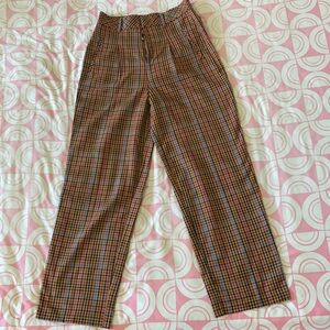 Twik pleated plaid pants